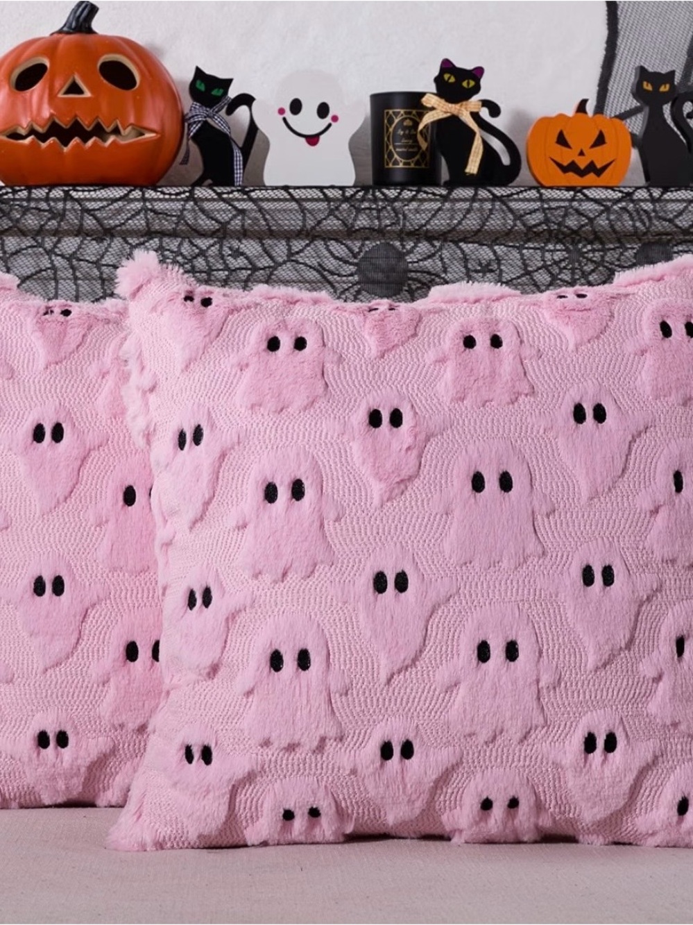2 Ghost Pattern Chenille Throw Pillow Covers only 18” x 18” NWT. - Picture 2 of 6